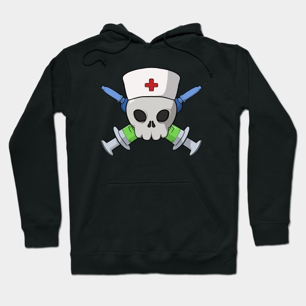 Nurses crew Jolly Roger pirate flag (no caption) Hoodie by RampArt